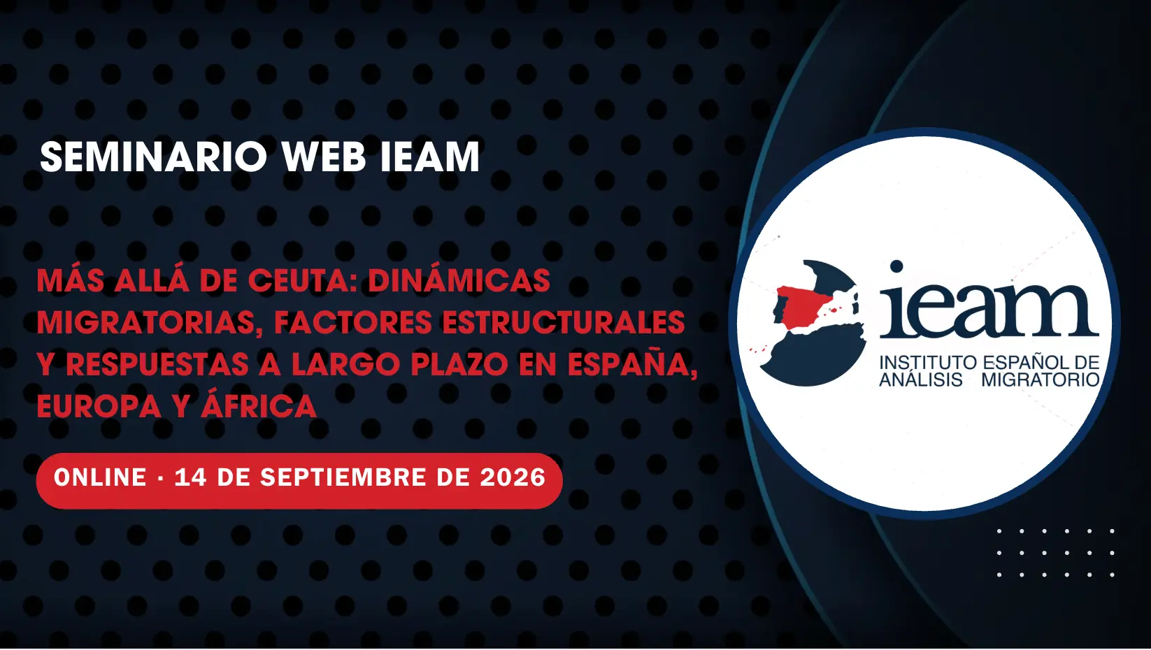 Cartel del seminario web del IEAM «Más allá de Ceuta»